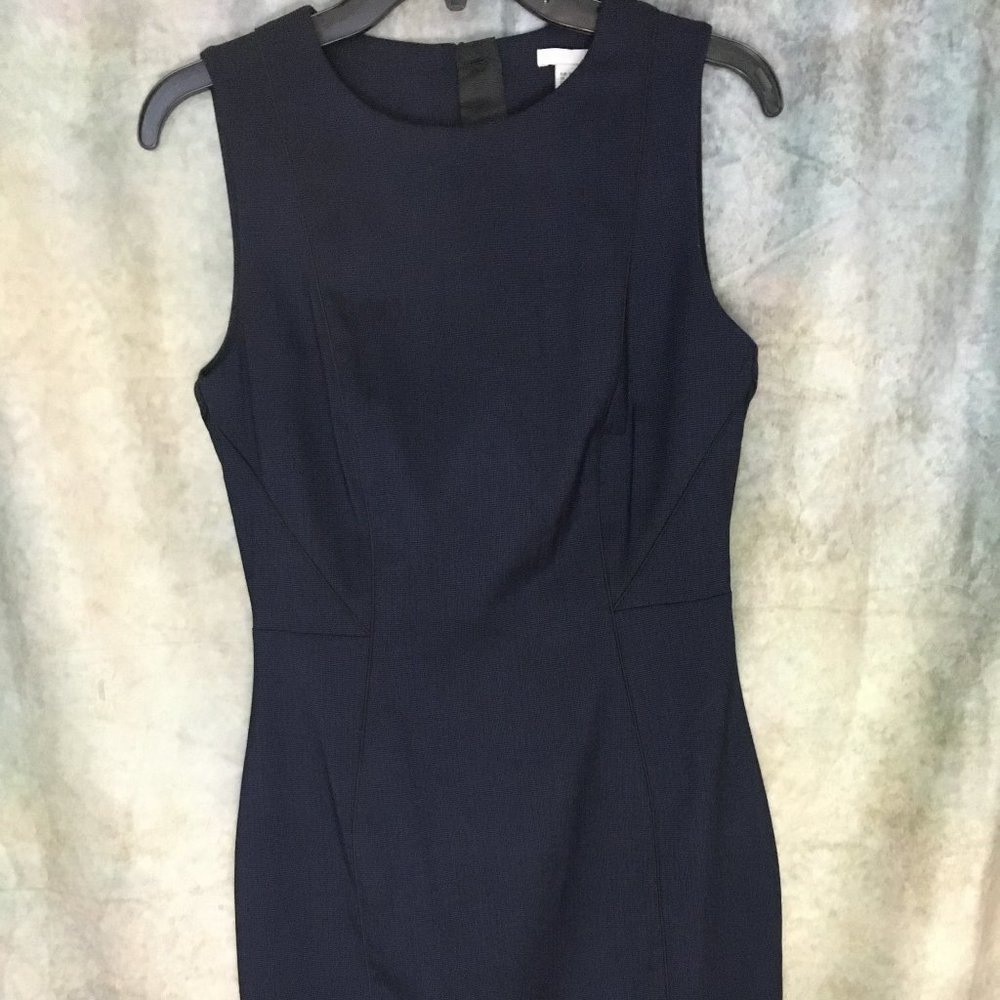 Navy/Black Sheath Dress w/ black piping